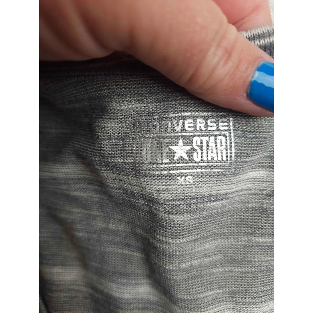 Converse Womens One Star Grey Space Dye Striped Racerback High Low Tank Dress XS - Picture 4 of 6